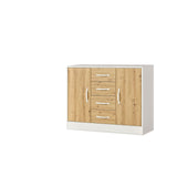 Chest of drawers – oak front, white handles, matching DP furniture line