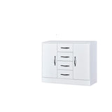Chest of drawers – white finish, black handles, modern minimalist look