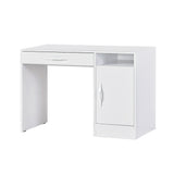 Desk with drawer and cabinet – white front, matching white handles