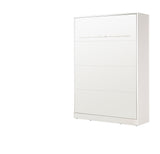 Double vertical wall bed – white front, white handles, clean and bright style