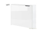 Convertible Hidden Desk With Storage, Folding Desk Space saving desk left, white gloss, marmell