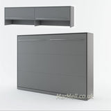 horizontal wall bed, murphy bed, hidden bed, space saving bed, fold-down bed with top cabinet, marmell convertible bed