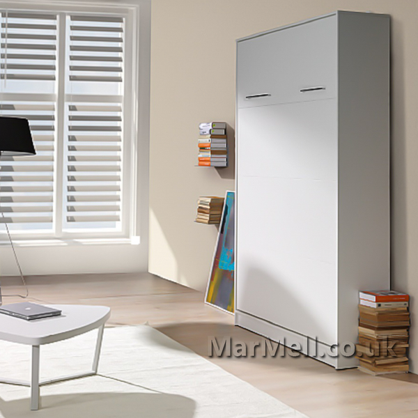 White gloss shop small double bed