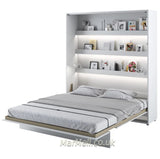 vertical Super King Size wall bed, folding bed, fold down bed,   pull-down bed, space saving bed, wall bed, beds, munltifunctional bed, fold out bed, hidden bed, universal furniture, fold away bed, Murphy bed, convertible bed, wall bed with cabinet, White, marmell furniture