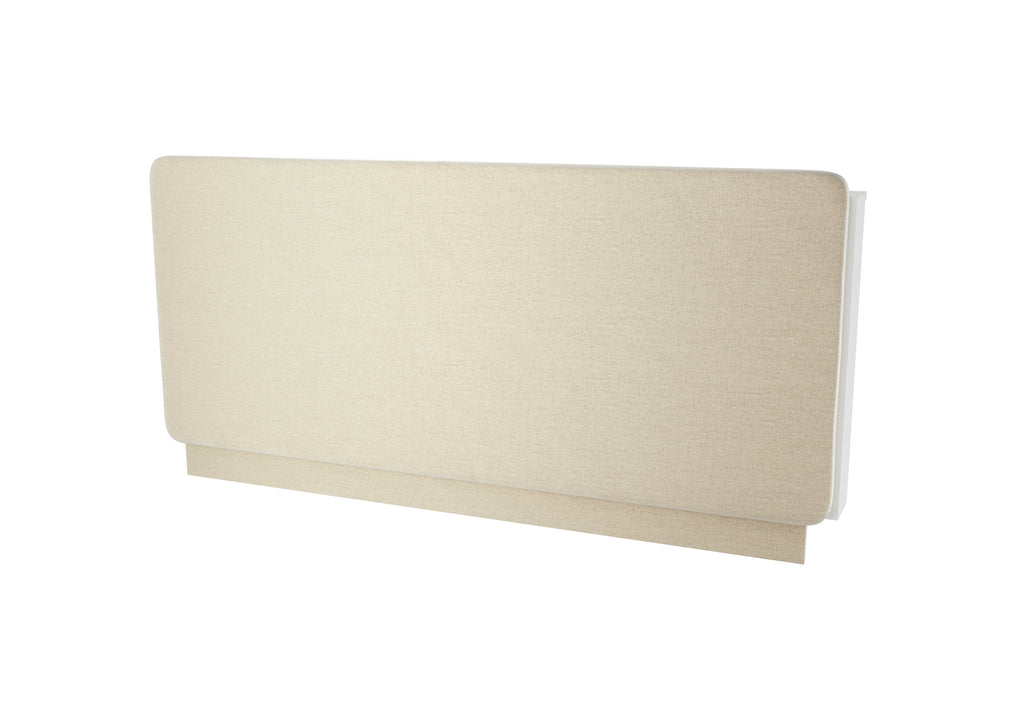 Upholstered headboard for double vertical wall bed – beige fabric, soft backrest view