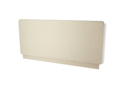 Upholstered headboard for double vertical wall bed – beige fabric, soft backrest view