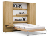 double vertical wall bed with cabinets - Murphy bed, fold-down bed, space saving bed white gloss, Marmell