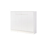 double wall bed, horizontal wall bed, Murphy bed, space-saving bed, pull-down bed, hidden bed, white, white handle, marmell