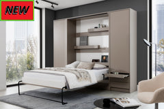 double vertical hidden wall bed with cabinets,  folding bed, space saving bed, Murphy, pull down, fold down bed convertible wall bed marmell.co.uk