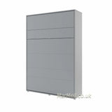 Modern Grey double vertical wall bed, shown closed. Functional and stylish cabinet bed for multifunctional UK living spaces.