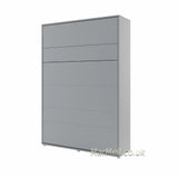 Modern Grey double vertical wall bed, shown closed. Functional and stylish cabinet bed for multifunctional UK living spaces.