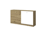 single wall bed, horizontal, pull-down bed, Murphy bed, fold-down bed, transforming bed, hidden bed, marmell, oak, white, white handles