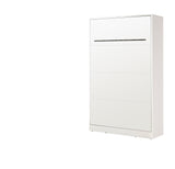 small ddouble wall bed, vertical wall bed, Murphy bed, folding down bed, pull-down bed, hidden bed, white-black handle marmell