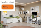 RP4, kids bedroom set, bedroom furniture, children bedroom furniture, teenager furniture, cool room for teens, orange handles, marmell 