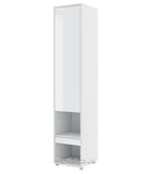 Tall Storage Cabinet cupboard with shelves for Vertical Wall Bed fold-down bed white gloss marmell 