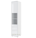 Tall Storage Cabinet cupboard with shelves push-to-open door for Vertical Wall Bed fold-down bed gloss marmell 