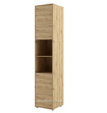 Tall Storage Cabinet cupboard with shelves push to open door for Vertical Wall Bed fold-down bed oak marmell 