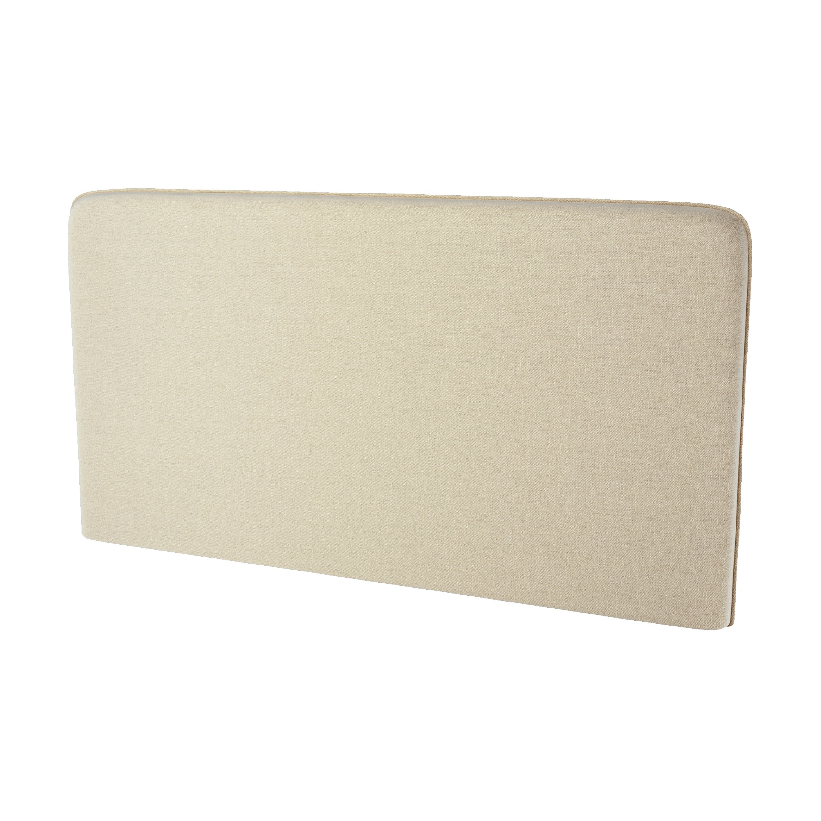 Upholstered headboard for double vertical wall bed – Beige fabric, soft backrest, waterproof cover