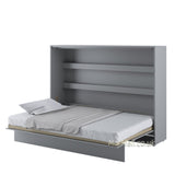 horizontal wall bed, folding bed, fold down bed,   pull-down bed, space saving bed, wall bed, beds, munltifunctional bed, fold out bed, hidden bed, fold away bed, Murphy bed, convertible bed, wall bed with cabinet, grey bed, marmell furniture