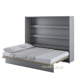 horizontal King Size wall bed, folding bed, fold out bed, hidden bed, universal furniture, fold away bed, wall bed, beds, munltifunctional bed, pull-down bed, space saving bed, Murphy bed, convertible bed, fold down bed, grey bed, marmell furniture