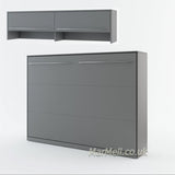 horizontal wall bed, murphy bed, hidden bed, space saving bed, fold-down bed with top cabinet, marmell convertible bed 