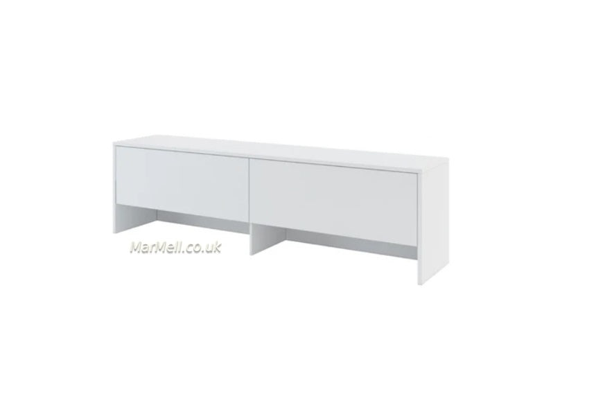 Wall cabinet – White Matt finish, shown above horizontal bed, internal shelves visible
