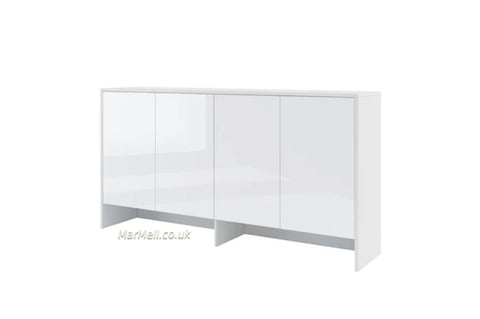 over bed unit for single wall bed Murphy bed top cabinet gloss marmell