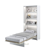 single vertical wall bed, folding bed, fold down bed,  fold out bed, hidden bed, fold away bed, Murphy bed, convertible bed, wall bed with cabinet, pull-down bed, space saving bed, wall bed, beds, munltifunctional bed, marmell furniture