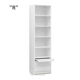 cabinet storage bookcase with shelves and a little table and drawers marmell  white